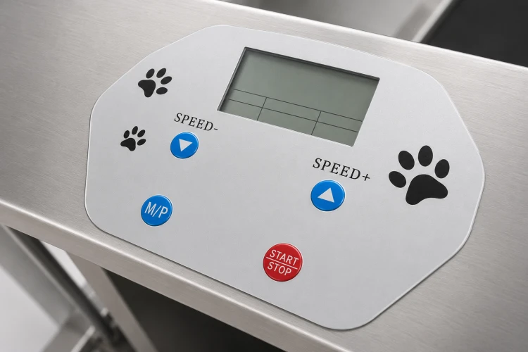 Bieżnia wodna VetVerta – profesjonalna do rehabilitacji psów i kotów. Regulacja prędkości 0,8–12 km/h, podgrzewanie wody 30–70°C, solidna konstrukcja 80 kg. Idealna do hydroterapii i treningu zwierząt.